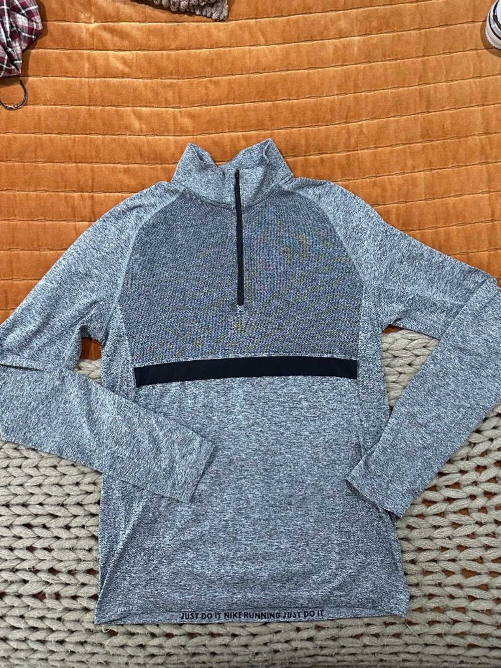Nike Dri-FIT Gray Heather Half-Zip Running Pullover